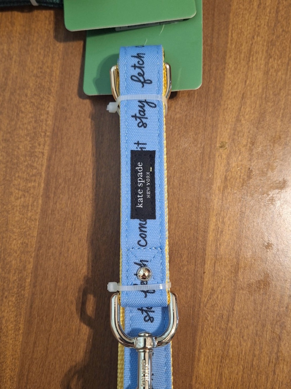 kate spade Light Blue Printed Pet Leash with Gold Hardware